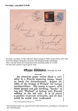 DIE FINNISCHE TRAUERMARKE – Blatt 10