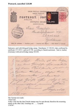 DIE FINNISCHE TRAUERMARKE – Blatt 11