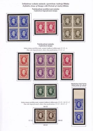 SLOVENSKO 1939: VÝPLATNÍ ZNÁMKY S PORTRÉTEM ANDREJE HLINKY – list 34