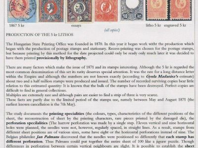 THE LITOGRAPHED 5 Kr - 1871