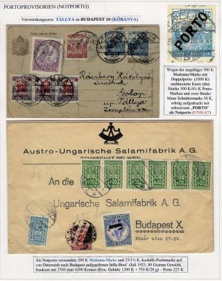 LETTERS WITH POSTADE DUE AND ITS REGULATIONS IN HUNGARY – sheet 121