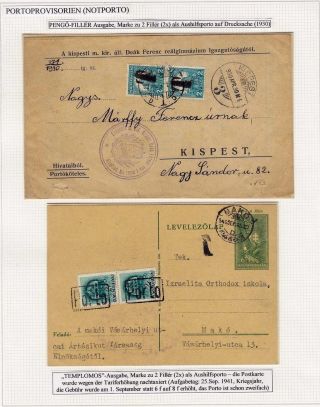 LETTERS WITH POSTADE DUE AND ITS REGULATIONS IN HUNGARY – sheet 123