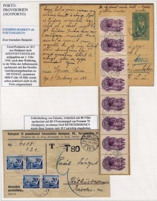 LETTERS WITH POSTADE DUE AND ITS REGULATIONS IN HUNGARY – sheet 124