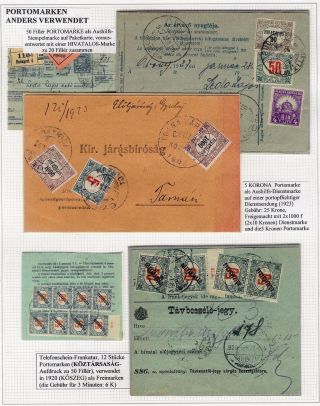 LETTERS WITH POSTADE DUE AND ITS REGULATIONS IN HUNGARY – sheet 125