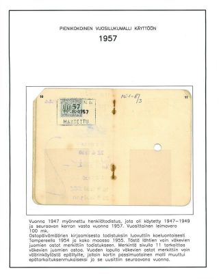 FINNISH ALCOHOL CERTIFICATES AND REVENUE STAMPS 1944-1970 – sheet 10