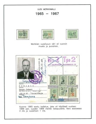 FINNISH ALCOHOL CERTIFICATES AND REVENUE STAMPS 1944-1970 – sheet 15