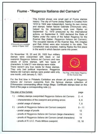 FIUME - ITALIENISCHE REGIERUNG IN DER KVARNER BUCHT – Blatt 1