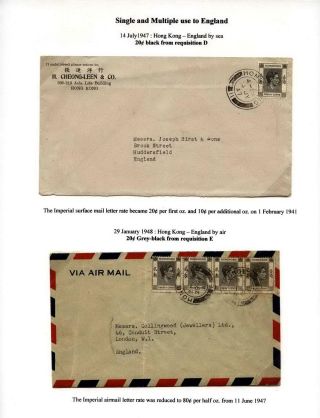 HONG KONG - KÖNIG GEORGE VI. - 20c SCHWARZ UND SEINE VERWENDUNG – Blatt 4
