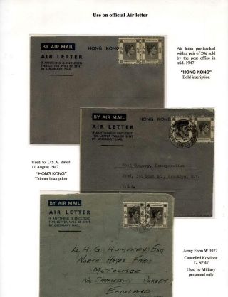 HONG KONG - KÖNIG GEORGE VI. - 20c SCHWARZ UND SEINE VERWENDUNG – Blatt 5
