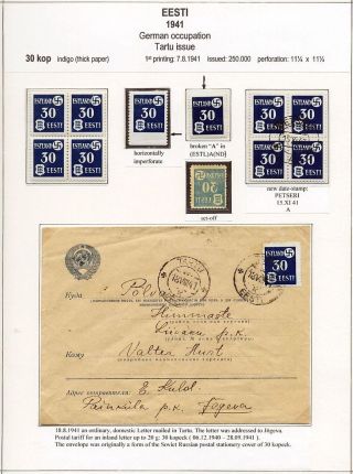 ESTONSKO 1940-1944 – list 30