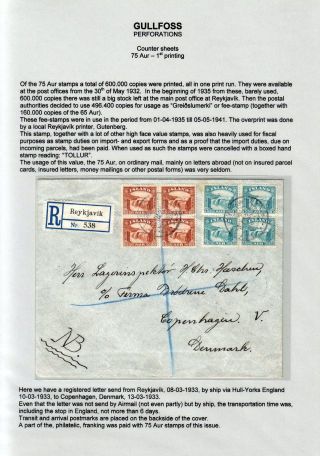 THE "GULLFOSS" POSTAGE STAMPS – sheet 21