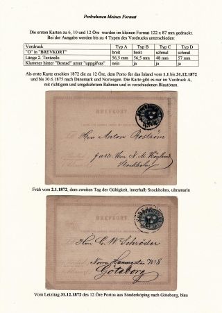 GANZSACHEN VON SCHWEDEN, DIE POSTKARTEN MIT RAHMEN VON 1872 BIS 1911 – Blatt 2