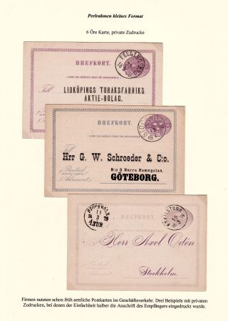 GANZSACHEN VON SCHWEDEN, DIE POSTKARTEN MIT RAHMEN VON 1872 BIS 1911 – Blatt 11