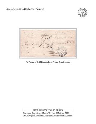 FRENCH MILITARY FORCES IN ROME, 1849-1870 – sheet 7