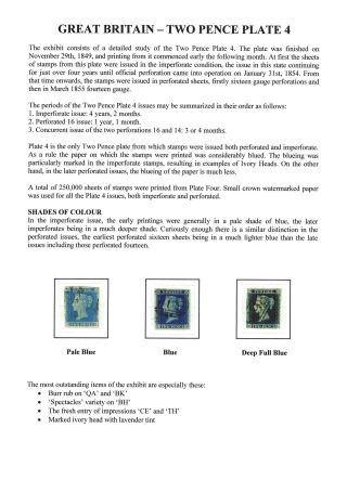 GREAT BRITAIN - TWO PENCE PLATE 3 AND 4 – sheet 9