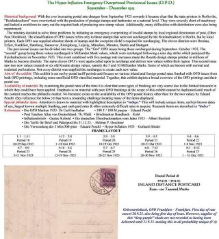 THE HYPERINFLATION EMERGENCY OVERPRINTED PROVISIONAL ISSUES (O.P.D.), SEPTEMBER - DECEMBER 1923 – sheet 1