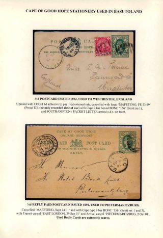 BASUTOLAND POSTAL STATIONERY – sheet 4