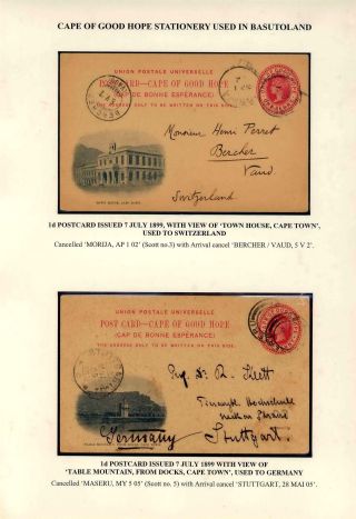 BASUTOLAND POSTAL STATIONERY – sheet 8