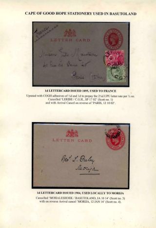BASUTOLAND POSTAL STATIONERY – sheet 10