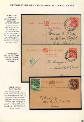 BASUTOLAND POSTAL STATIONERY – sheet 18