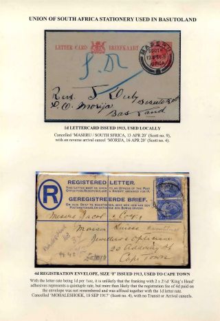 BASUTOLAND POSTAL STATIONERY – sheet 21