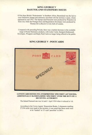 BASUTOLAND POSTAL STATIONERY – sheet 23