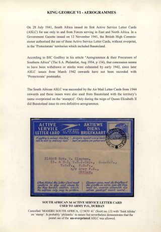 BASUTOLAND POSTAL STATIONERY – sheet 45