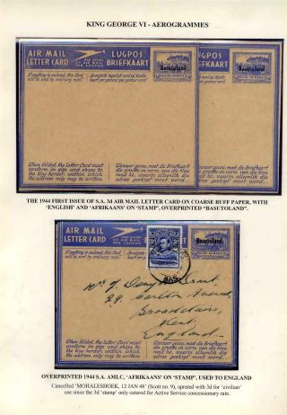 BASUTOLAND POSTAL STATIONERY – sheet 46