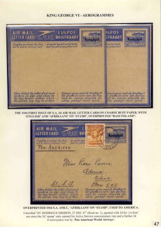 BASUTOLAND POSTAL STATIONERY – sheet 47