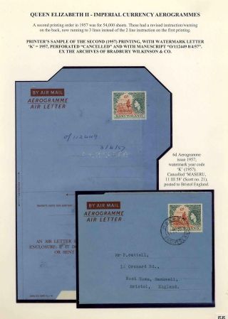BASUTOLAND POSTAL STATIONERY – sheet 55