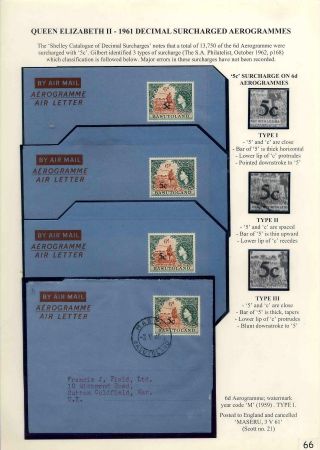 BASUTOLAND POSTAL STATIONERY – sheet 66