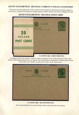 BASUTOLAND POSTAL STATIONERY – sheet 67