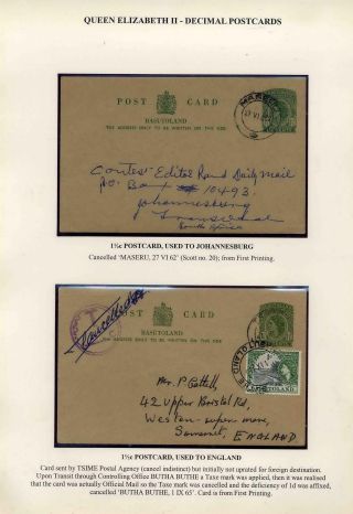 BASUTOLAND POSTAL STATIONERY – sheet 68