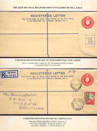 BASUTOLAND POSTAL STATIONERY – sheet 71
