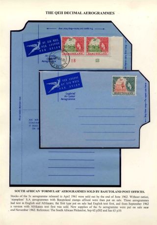 BASUTOLAND POSTAL STATIONERY – sheet 79