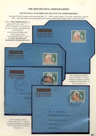 BASUTOLAND POSTAL STATIONERY – sheet 80
