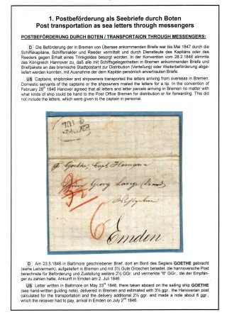 TRANSATLANTIC MAIL BALTIMORE - EMDEN 1846-1854 – sheet 6