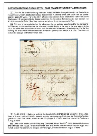 TRANSATLANTIC MAIL BALTIMORE - EMDEN 1846-1854 – sheet 7