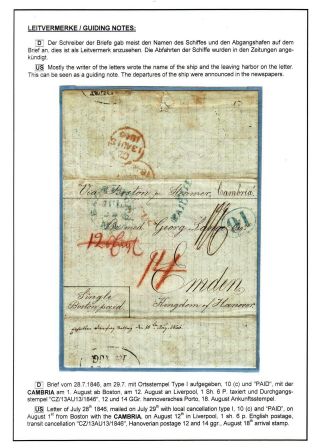 TRANSATLANTIC MAIL BALTIMORE - EMDEN 1846-1854 – sheet 15