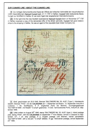 TRANSATLANTIC MAIL BALTIMORE - EMDEN 1846-1854 – sheet 16