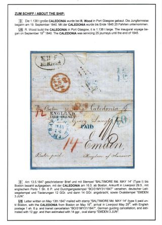 TRANSATLANTICKÁ POŠTA BALTIMORE - EMDEN 1846-1854 – list 26