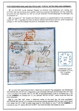 TRANSATLANTICKÁ POŠTA BALTIMORE - EMDEN 1846-1854 – list 28