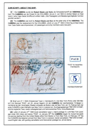 TRANSATLANTICKÁ POŠTA BALTIMORE - EMDEN 1846-1854 – list 30