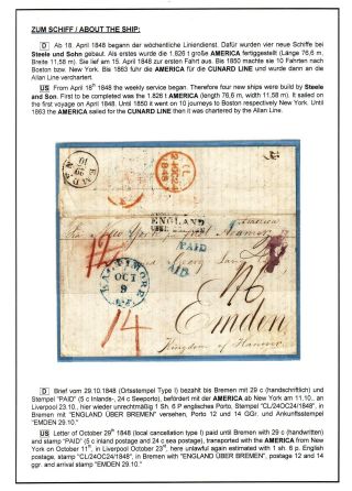 TRANSATLANTICKÁ POŠTA BALTIMORE - EMDEN 1846-1854 – list 36