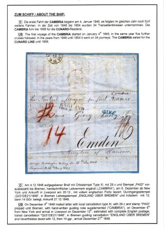 TRANSATLANTICKÁ POŠTA BALTIMORE - EMDEN 1846-1854 – list 38