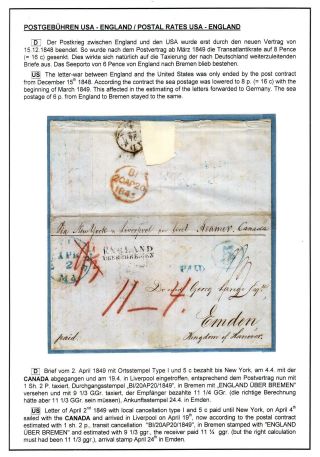 TRANSATLANTICKÁ POŠTA BALTIMORE - EMDEN 1846-1854 – list 42