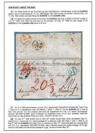 TRANSATLANTICKÁ POŠTA BALTIMORE - EMDEN 1846-1854 – list 43