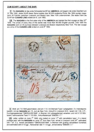 TRANSATLANTICKÁ POŠTA BALTIMORE - EMDEN 1846-1854 – list 44