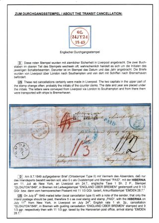 TRANSATLANTICKÁ POŠTA BALTIMORE - EMDEN 1846-1854 – list 45