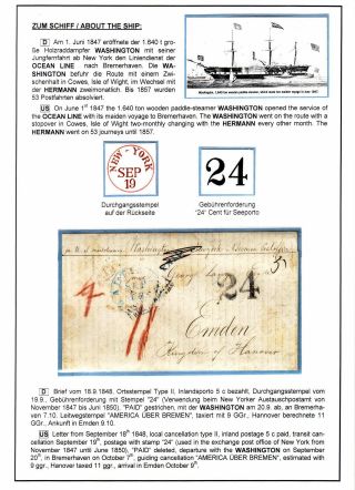 TRANSATLANTICKÁ POŠTA BALTIMORE - EMDEN 1846-1854 – list 53
